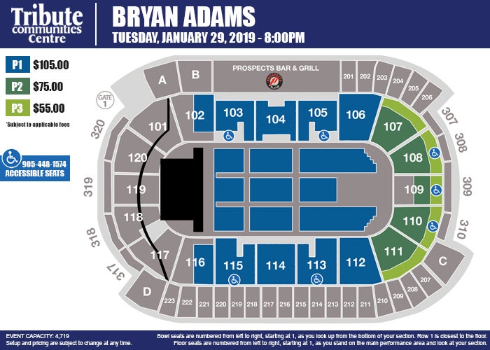 Oshawa Tribute Centre Seating Chart