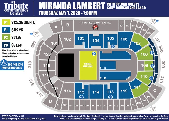 Tribute Communities Centre Detailed Seating Chart