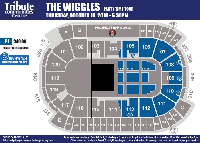 Oshawa Tribute Centre Seating Chart