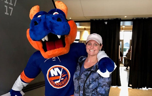 NHL Road Trip Contest Winner with Islanders Mascot