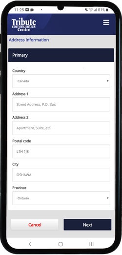 Screenshot from a Mobile Device