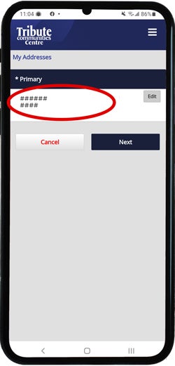 Screenshot from a Mobile Device